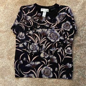Cathy Daniels light weight floral sweater